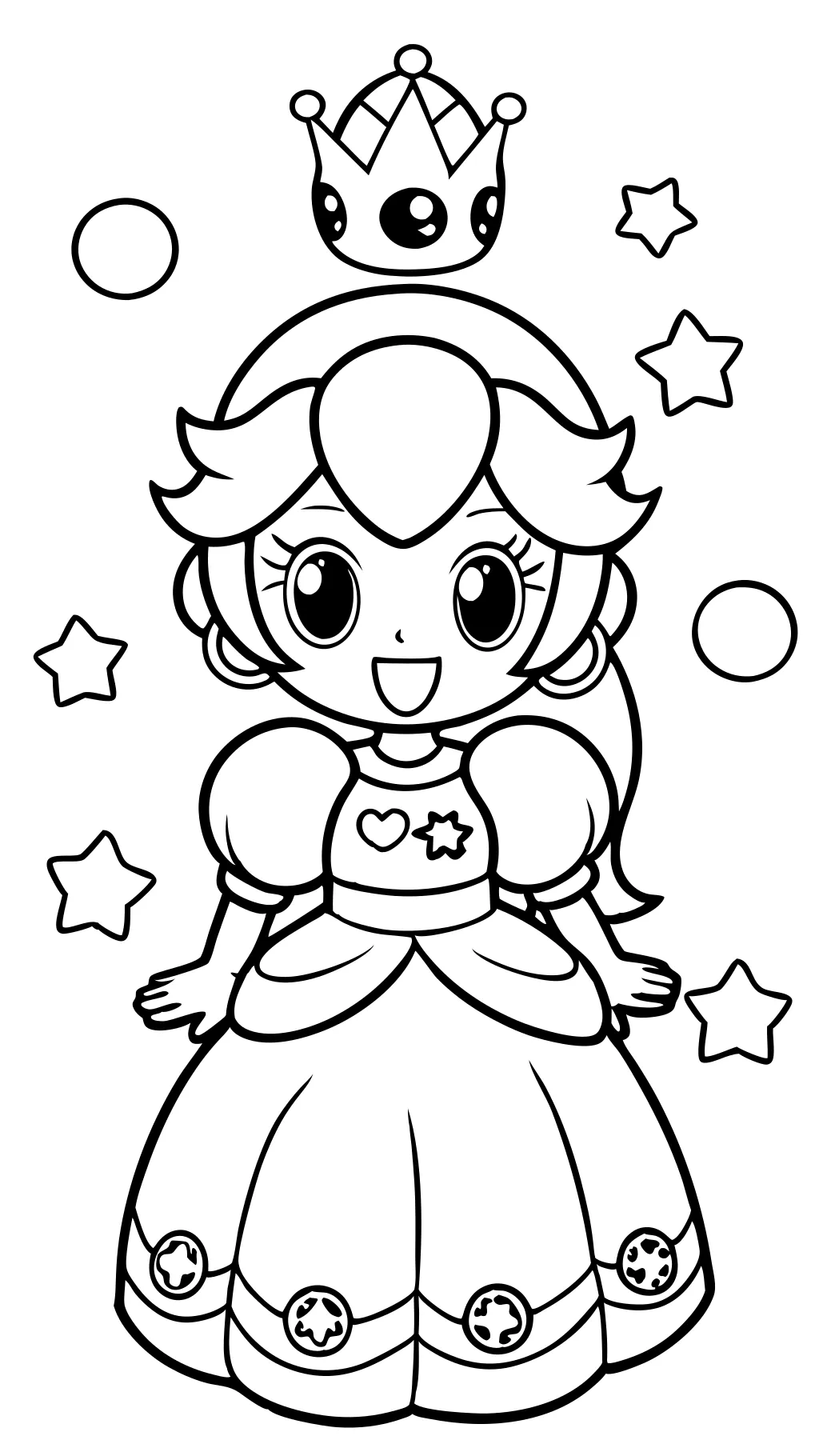 free printable princess peach coloring page